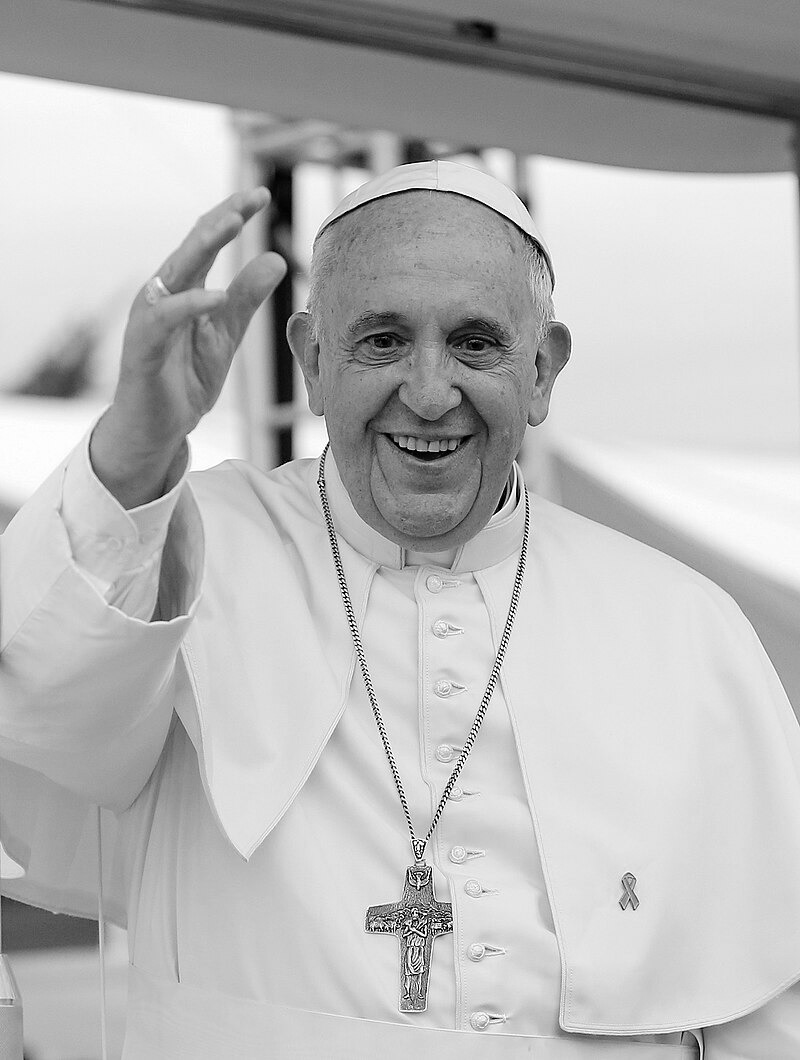 Pope Francis Korea Haemi Castle 19 photoaidcom greyscale